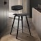 Armen Living Fox 28.5" Bar Height Black Faux Leather and Black Wood Mid-Century Modern Bar Stool LCFOBABLBL30 - alternate 6